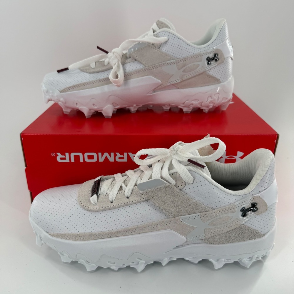 Under Armour Harper 10 Pro TPU Low White Baseball Cleats Mens 9 6010136-101